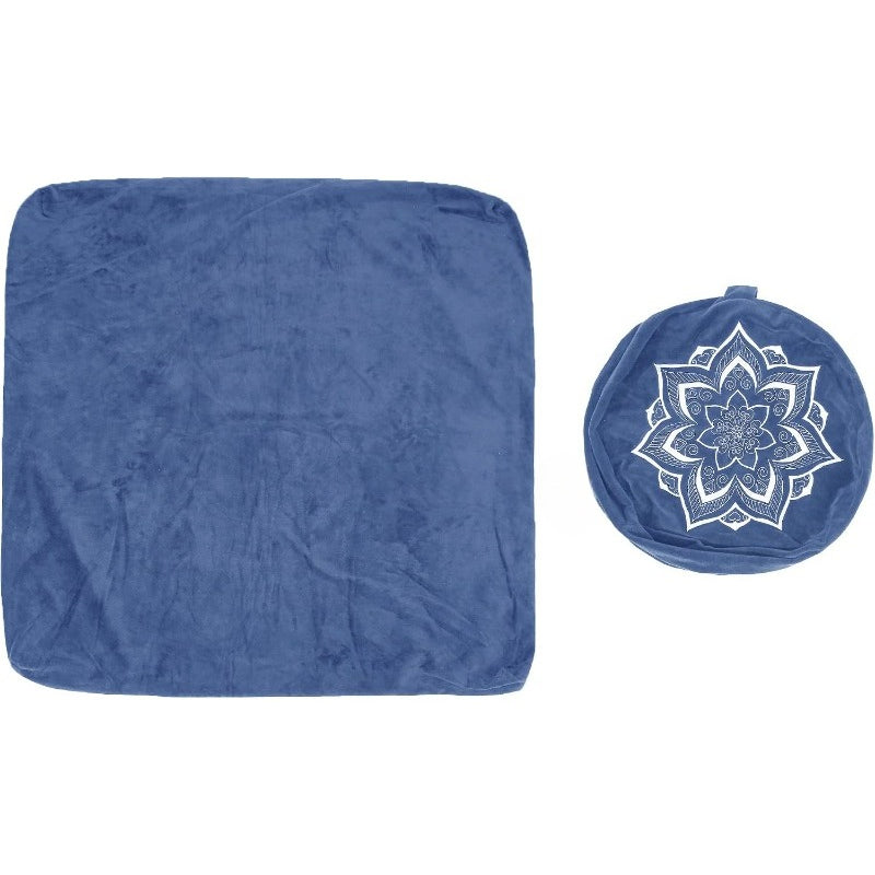 Meditation Zafu Cushion Cover, Blue Velvet