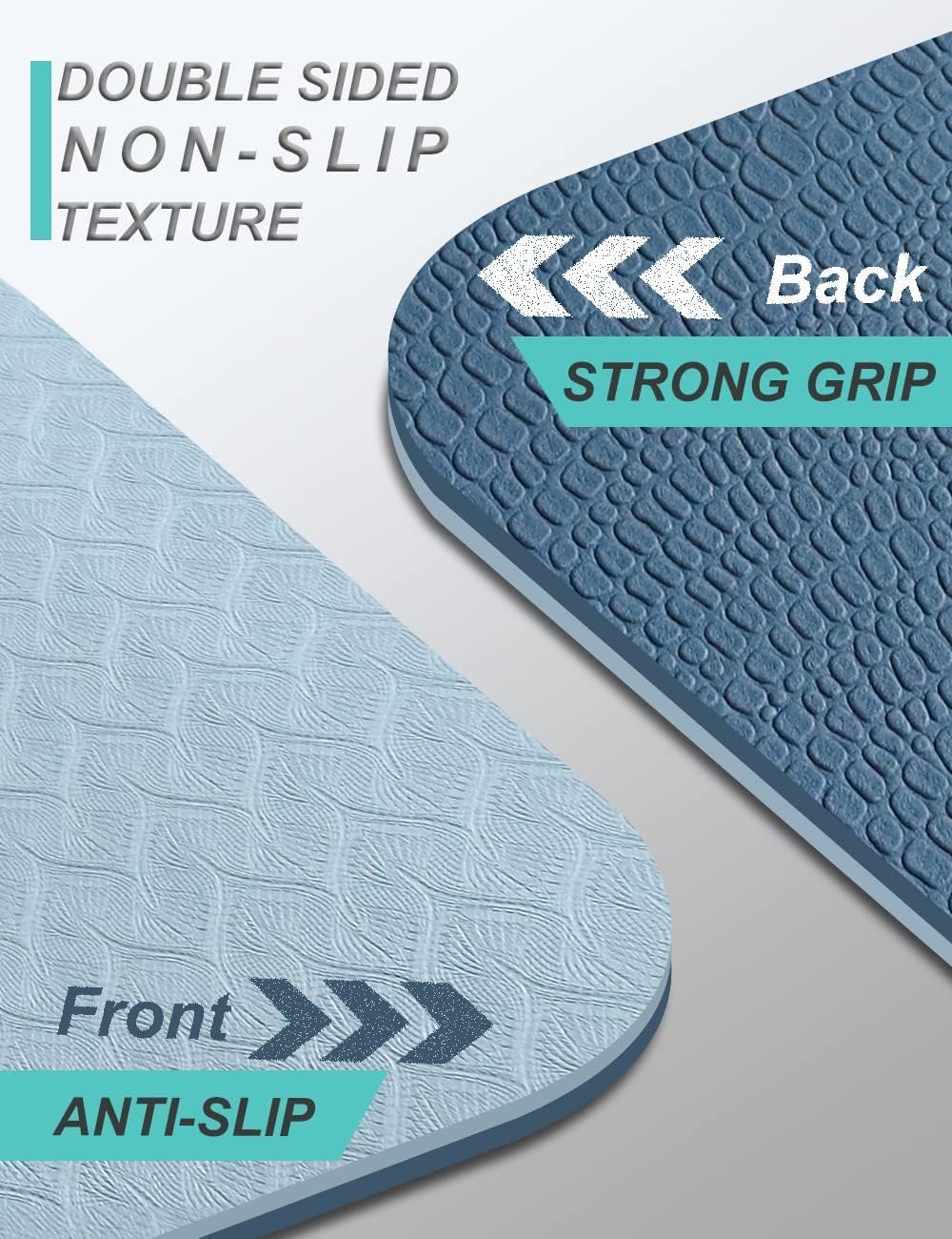 Double Sided Yoga Mat 72x32in 7mm