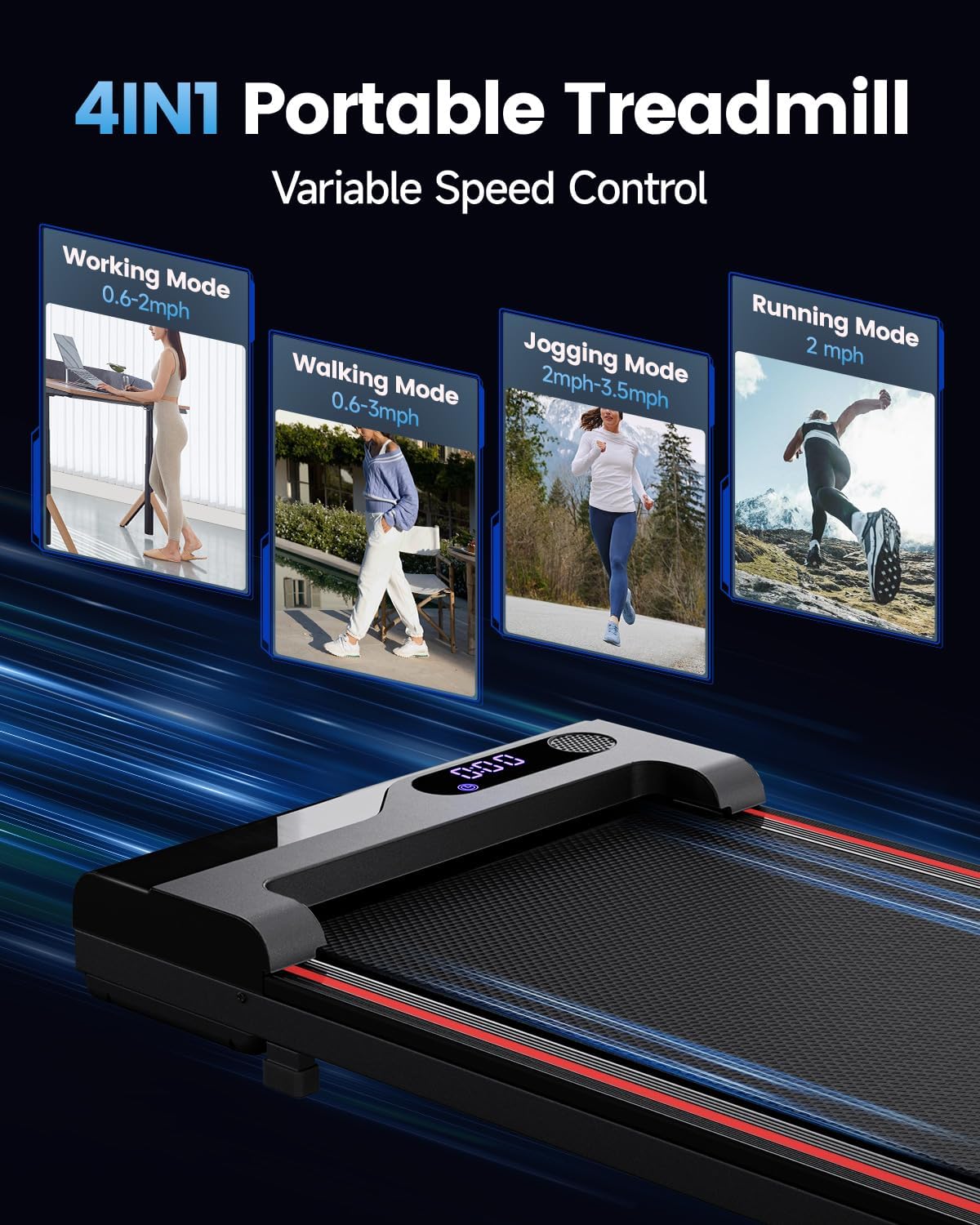 Under Desk Portable Walking Pad Treadmill