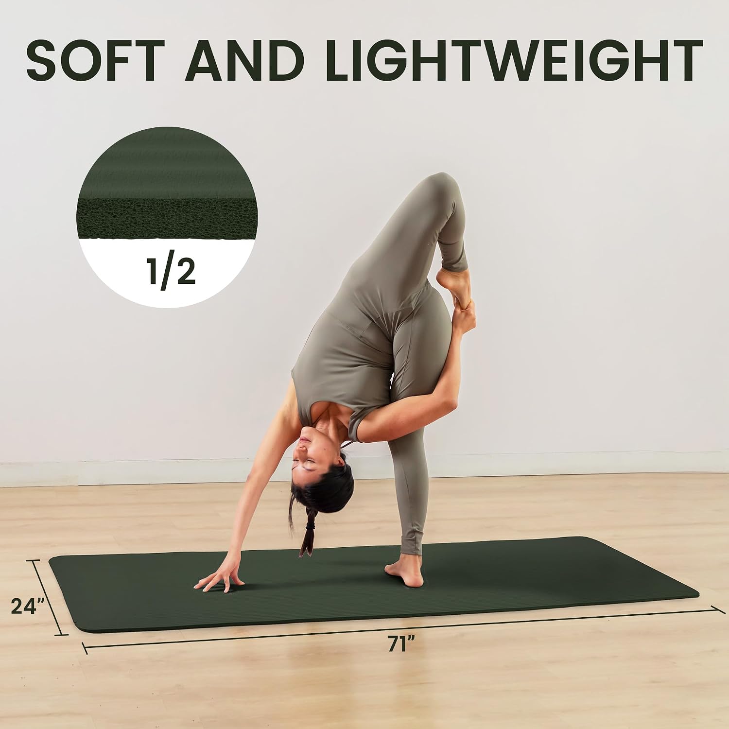 High Density Yoga Mat 1/2in