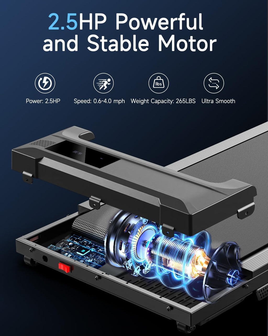 Under Desk Motorized Walking Pad Treadmill