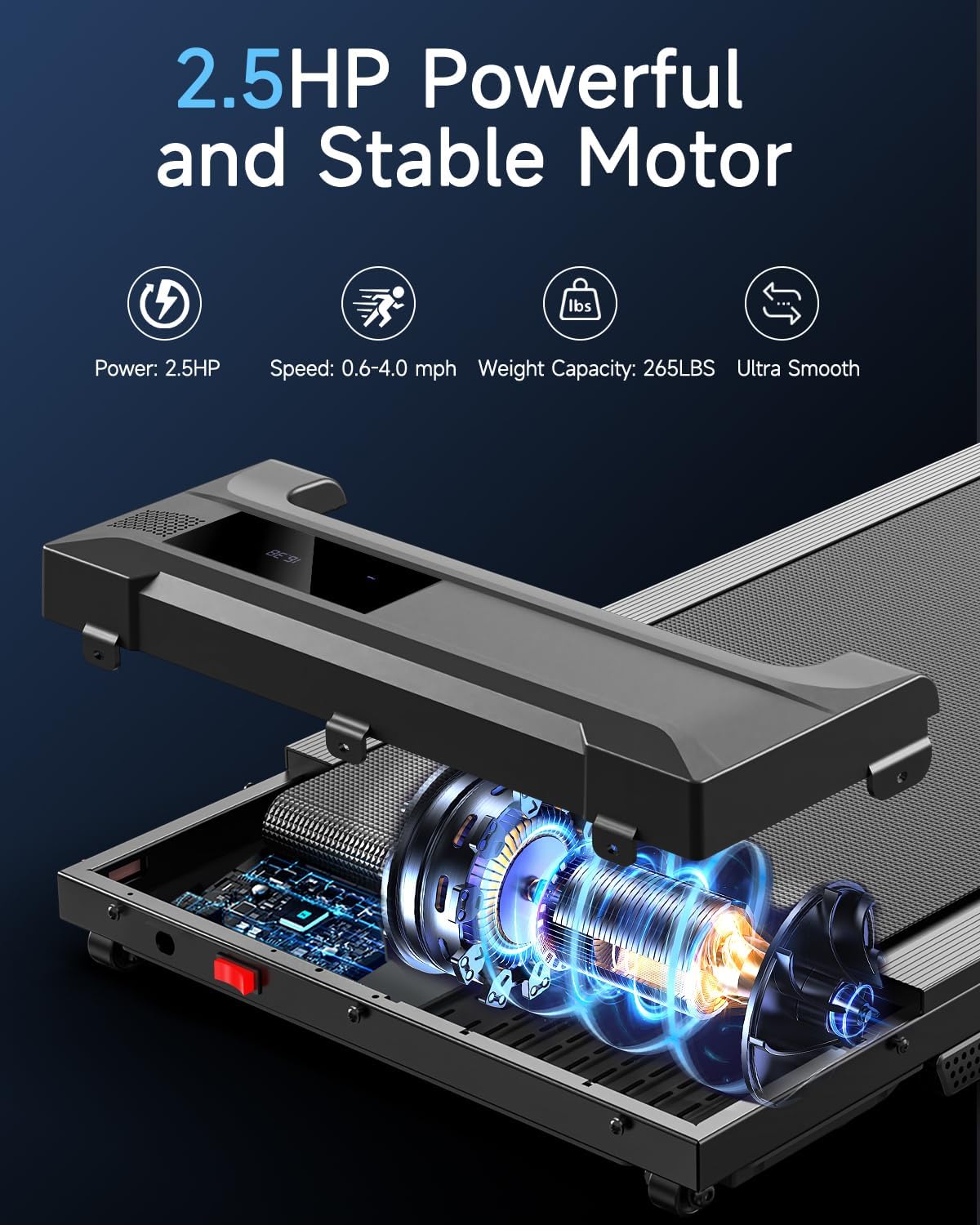 Under Desk Motorized Walking Pad Treadmill