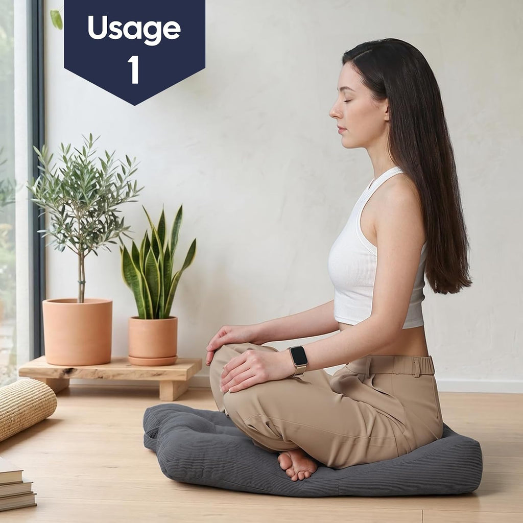 Dark Grey Zabuton Meditation Floor Mat
