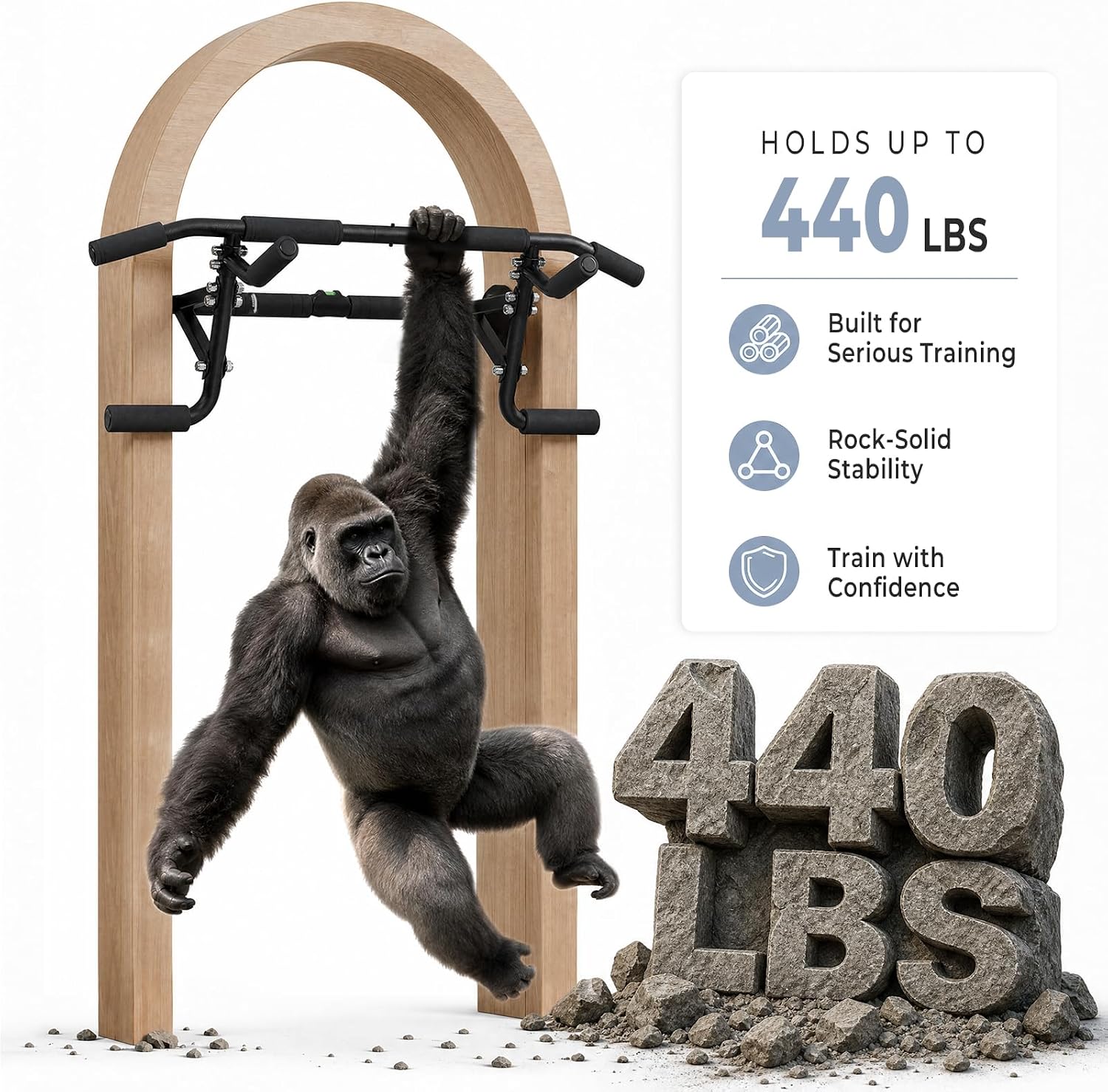 No Drill Pull Up Bar 440lb