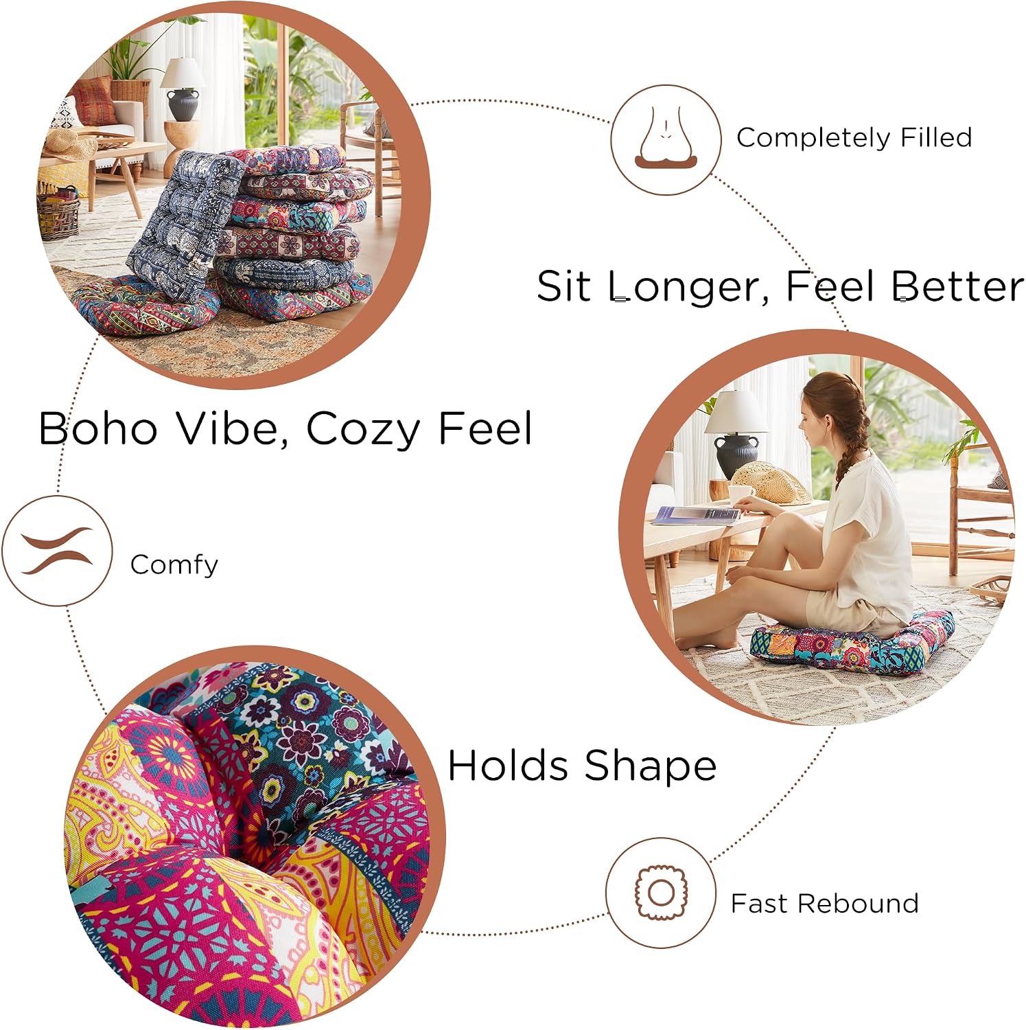 Boho Square Floor Cushion 22in