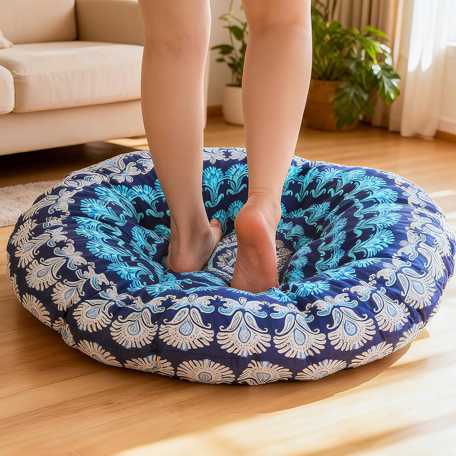 35in Round Mandala Meditation Floor Cushion