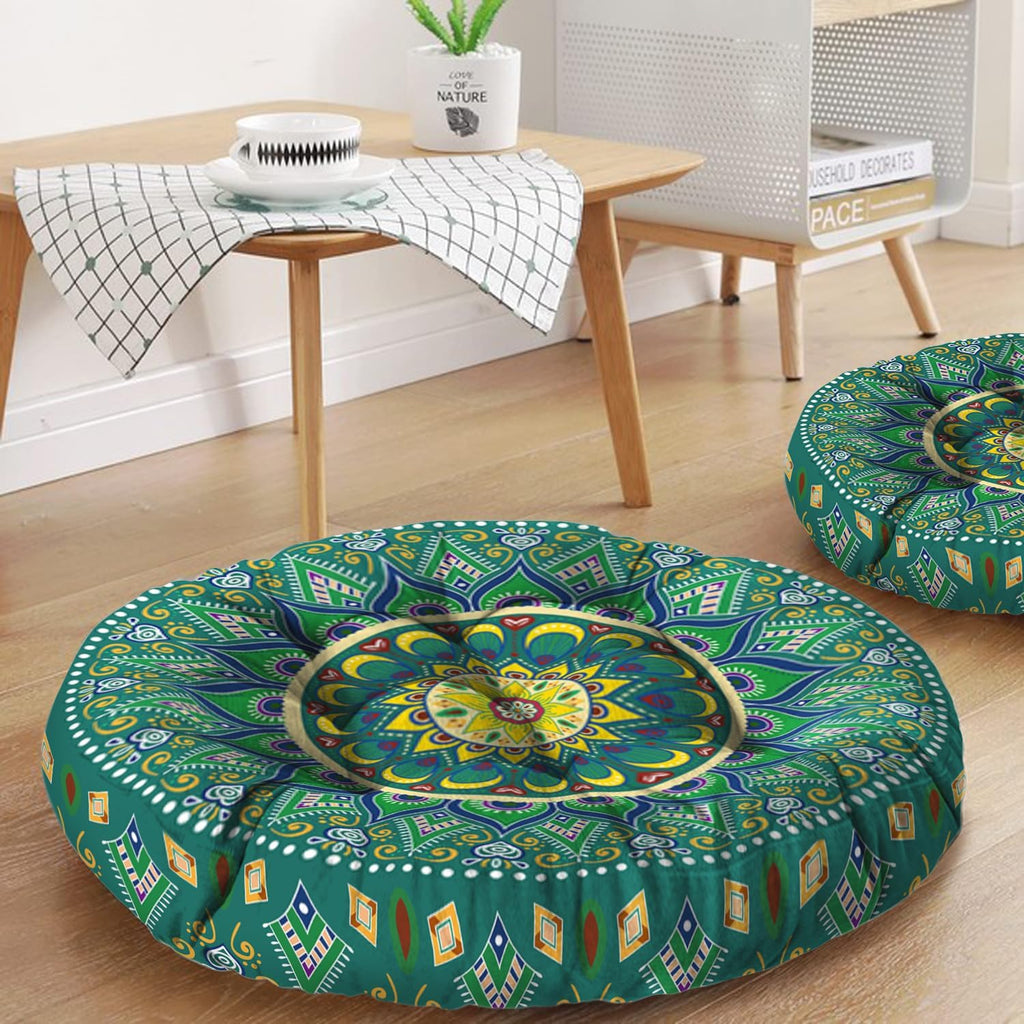 Boho Round Meditation Cushion 22x22in