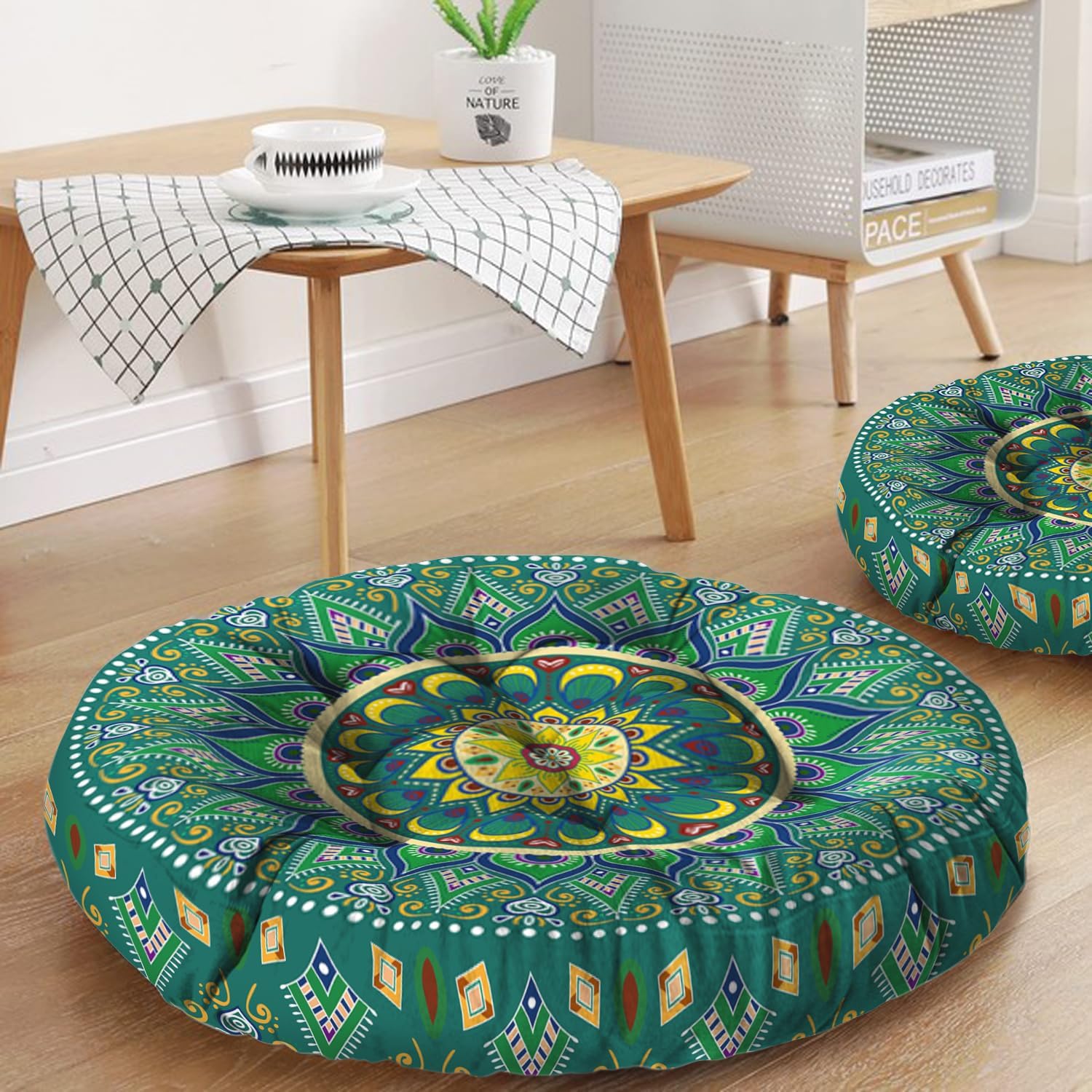 Boho Round Meditation Cushion 22x22in