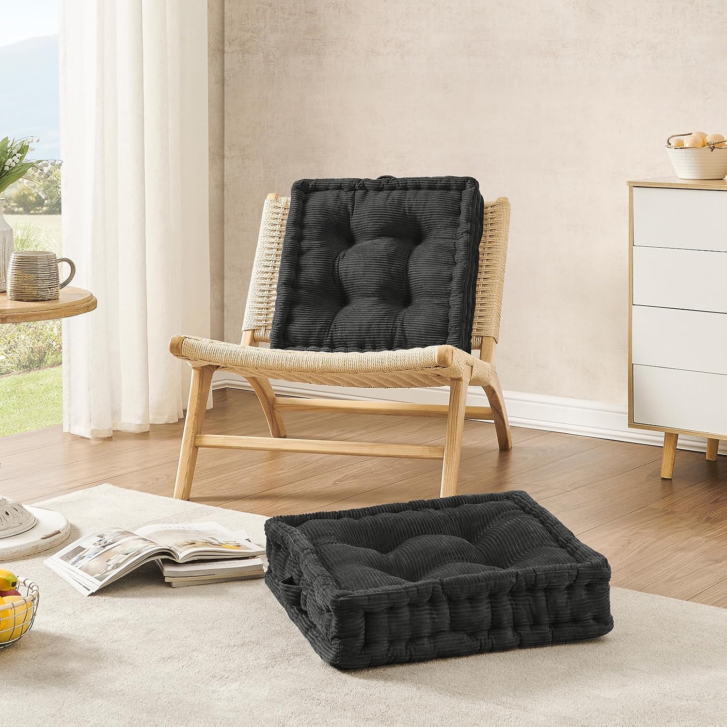 Gray 20x20in Square Floor Cushion
