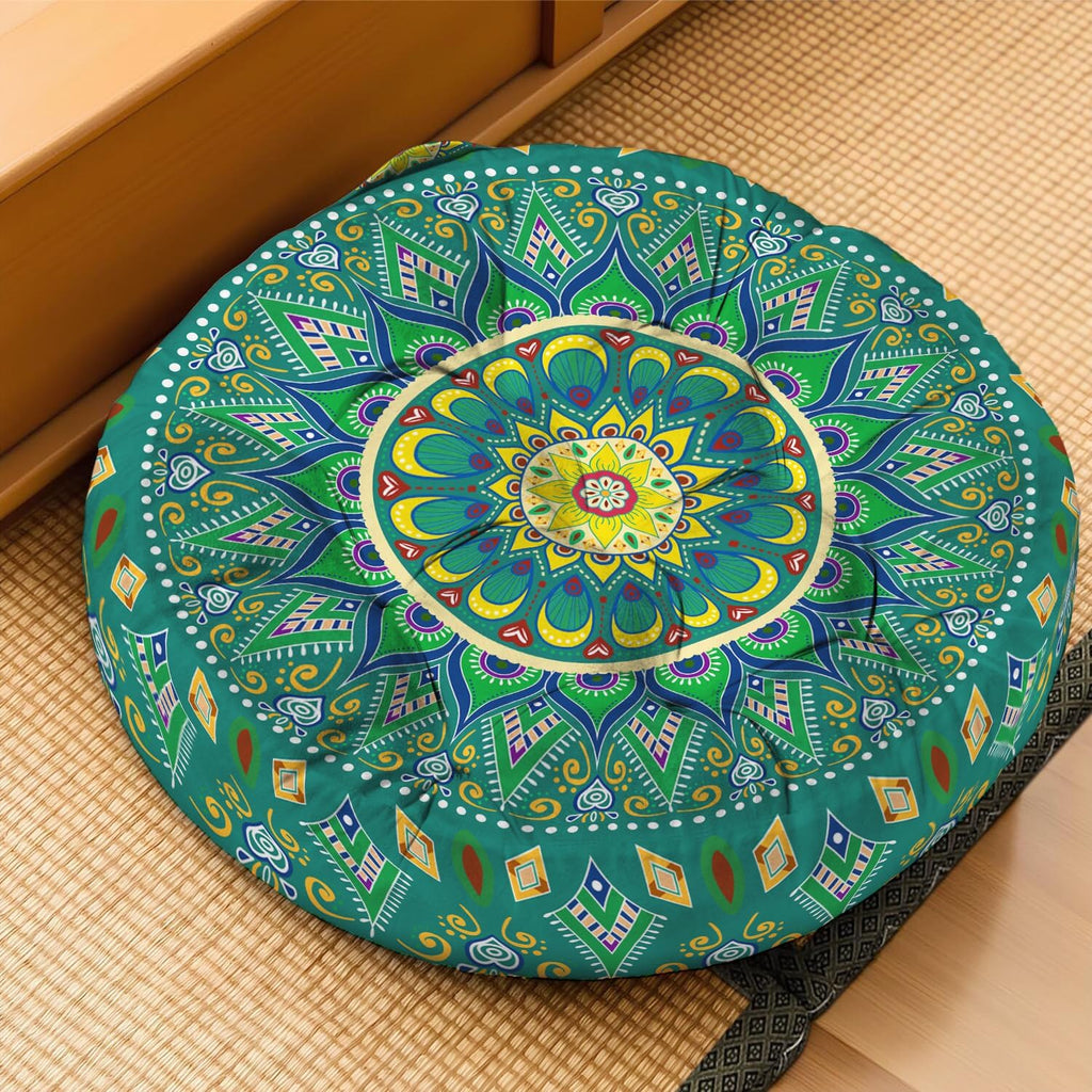 Boho Round Meditation Cushion 22x22in