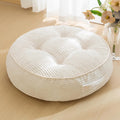 Beige 22x22in Round Floor Cushion