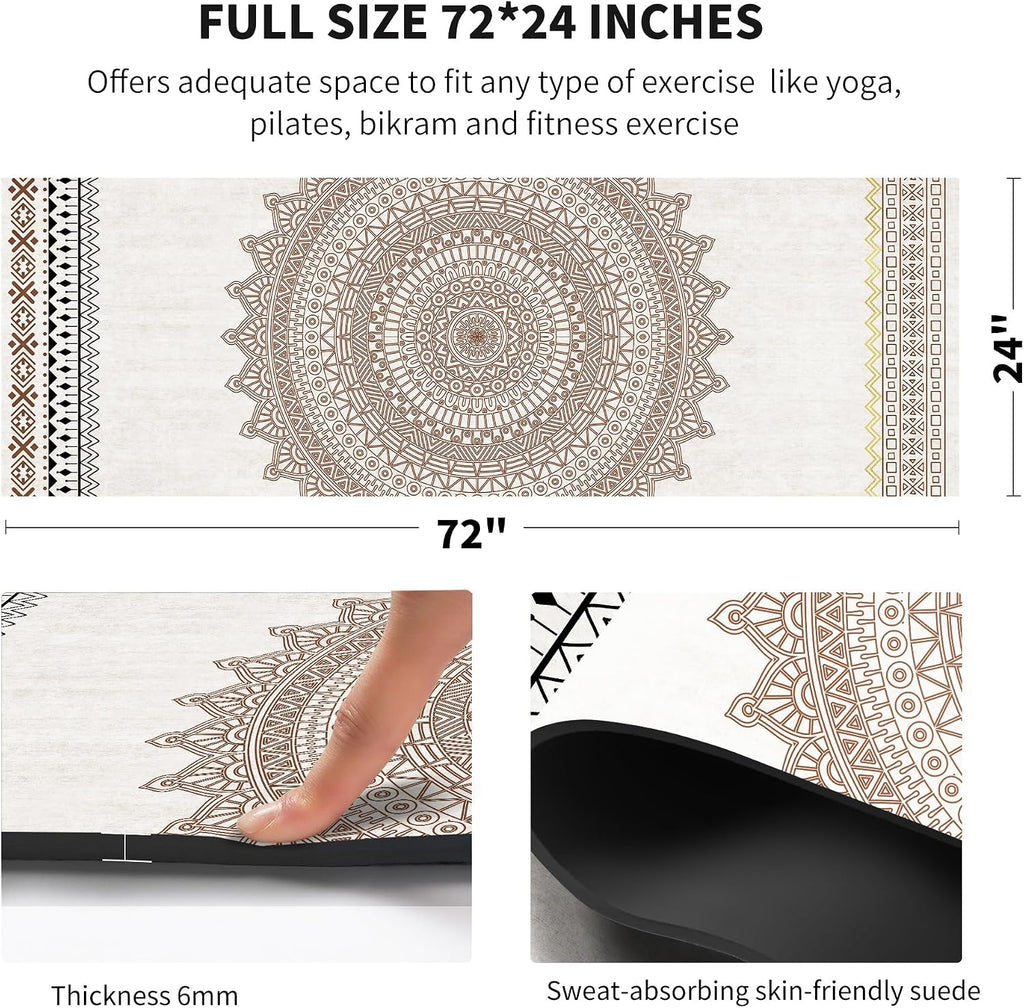 6MM TPE Non Slip Yoga Mat 72x24in