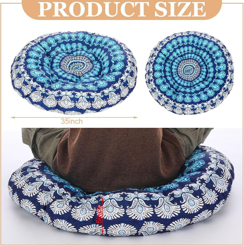 35in Round Mandala Meditation Floor Cushion