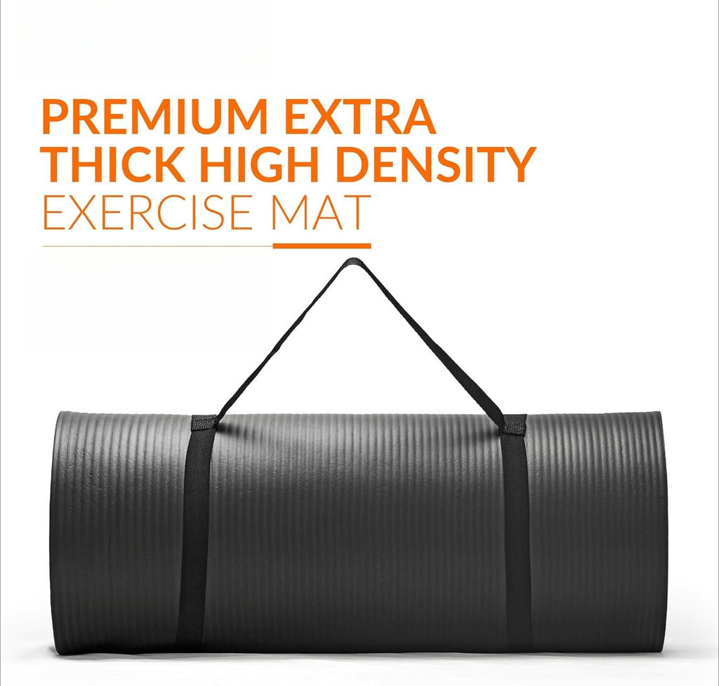 1in Thick Yoga Mat with Strap