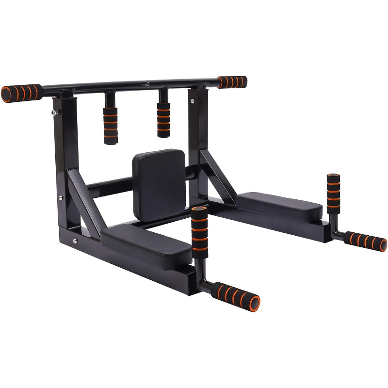 Wall Mounted Pull Up Bar Dip Station 440Lbs